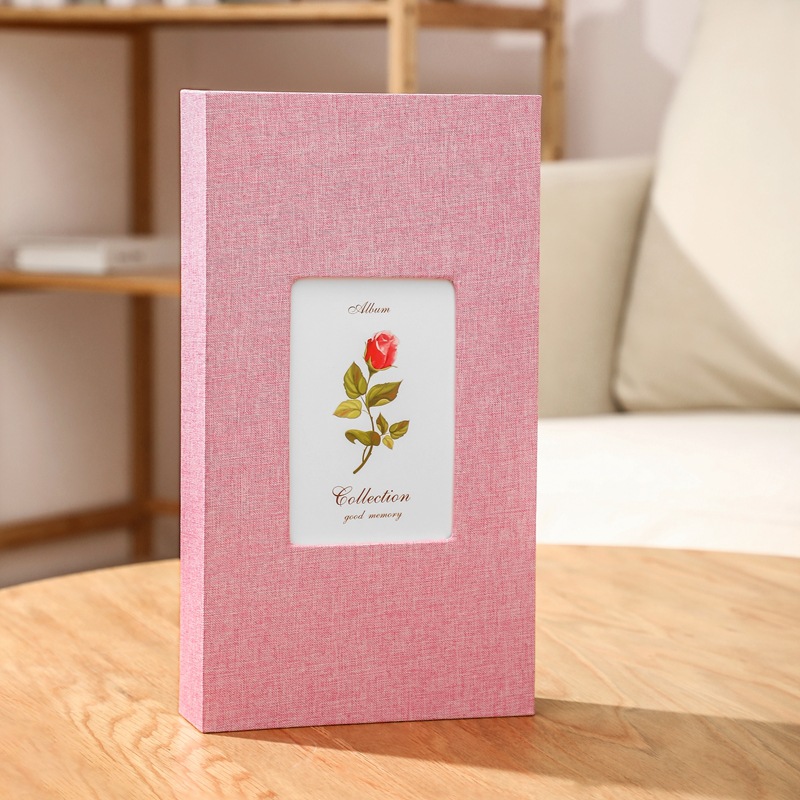 Vintage plastic photo can be put linen cloth photo album photo album this commemorative book insert large capacity Family