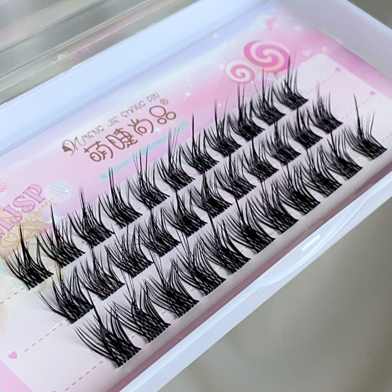 Cute Eyelash Shangpin L-type Segmented False Eyelash Light European and American Style Fox Long Eyelash Single Cluster Right Angle Eyelash