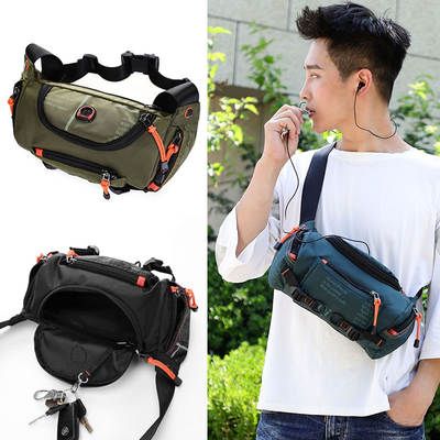 Men's Multifunctional Shoulder Bag Outdoor Sports Leisure Riding Chest Bag Small Backpack Mountaineering Large Capacity Waist Bag