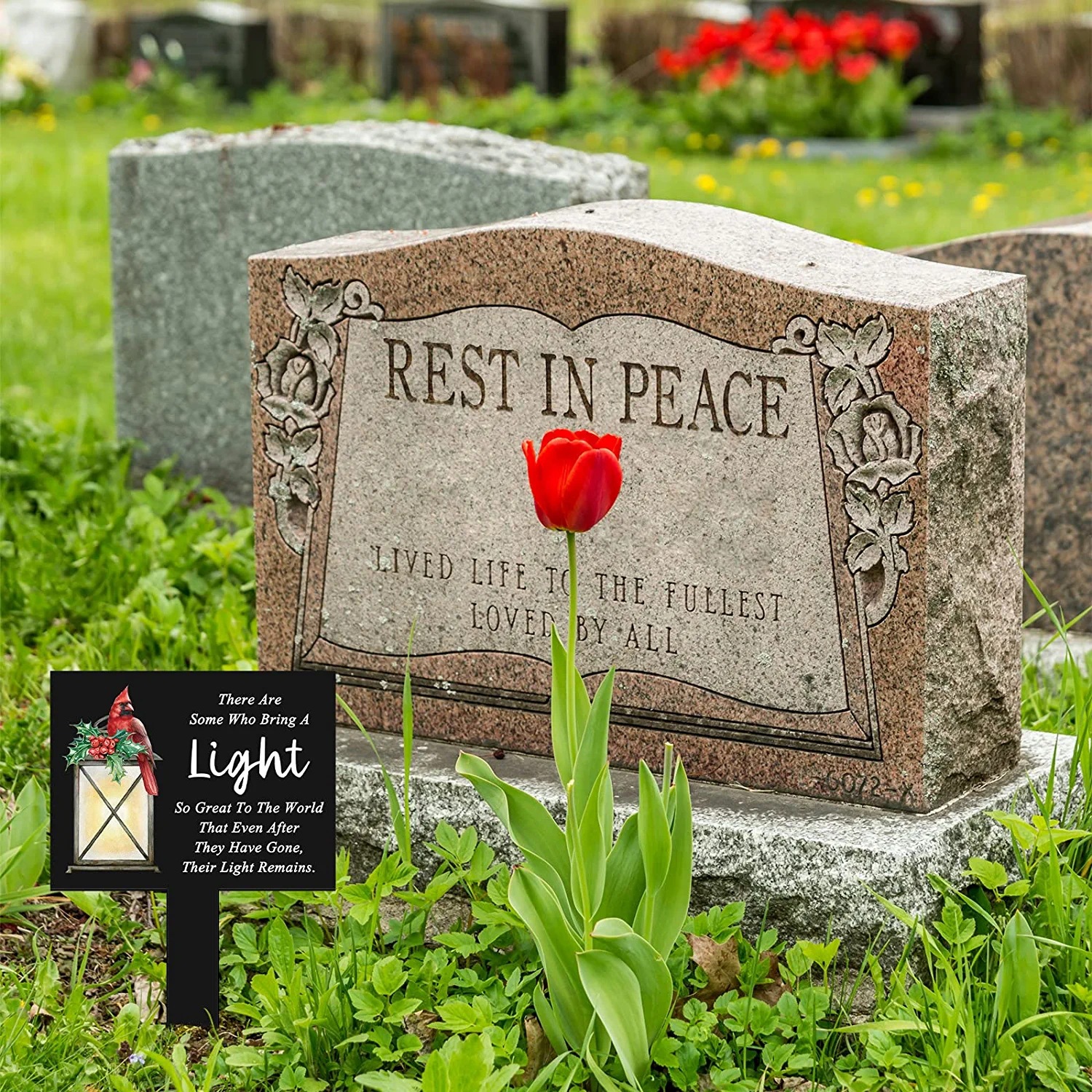 Cross-border Monument Main Tombstone Cemetery Plaque Red Bird Courtyard Outdoor Decorative Metal Ideas