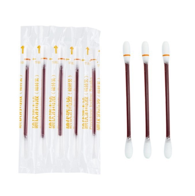Disposable Iodophor Cotton Swab Convenient and Hygienic Breaking Cotton Stick Portable Wound Cleaning