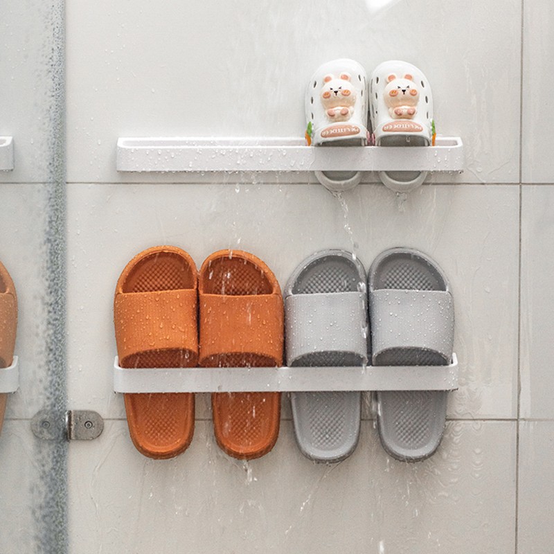 Bathroom Punch-free Slipper Rack Toilet Storage Rack Shoes Storage Artifact Toilet Wall Hanging Rack Draining Rack