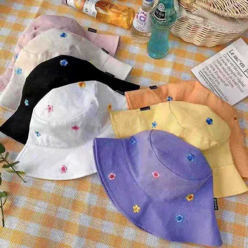 2021新型女性春秋漁師帽日系甘い夏日焼け止め日よけ帽子小砕花ドーム帽子|undefined