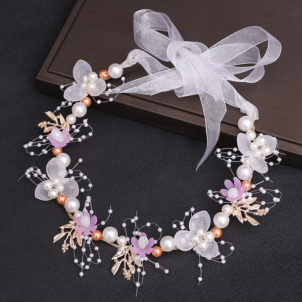 Mori Princess Garland children's crown headdress Super fairy wedding flower girl head flower headband bride exquisite headband hairpin