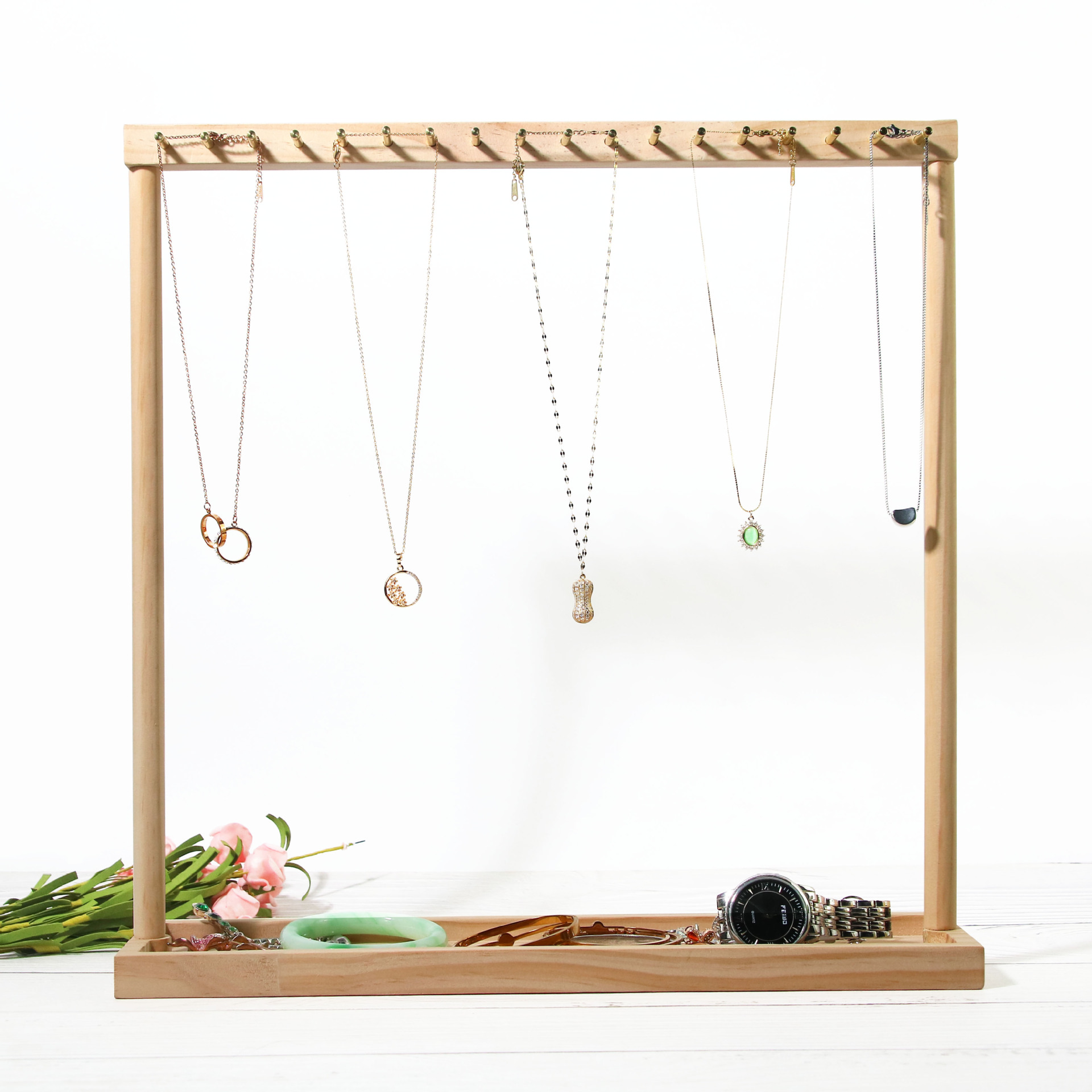 Log Necklace Display Stand Bracelet Bracelet Watch Desktop Ornaments Pendant Earrings Storage Props Jewelry Rack