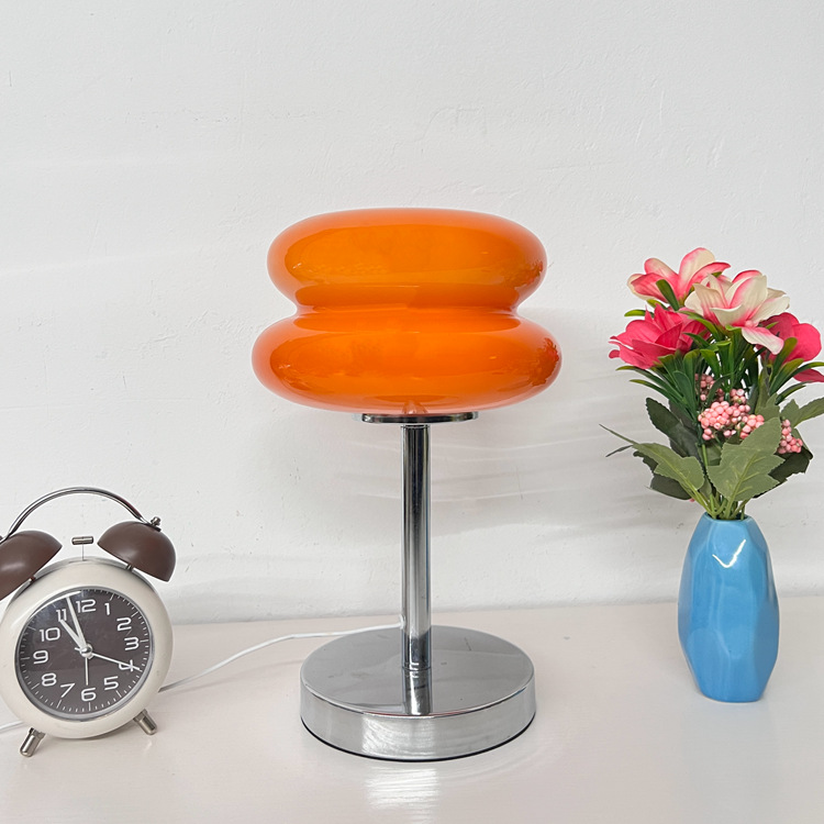 Thick Bottom Creative Bedroom Bedside Living Room Decorative Table Lamp Yama Atmosphere Egg Tart Glass Lamp Bauhaus Nightlight