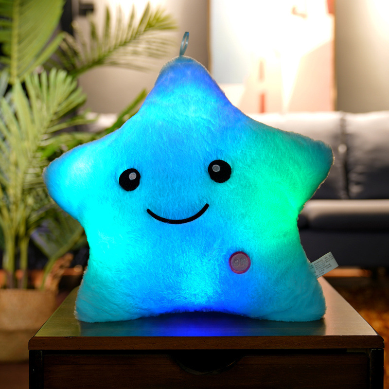 Cross-border Amazon AliExpress LED luminous toy five-pointed star love bear paw pillow birthday gift for women