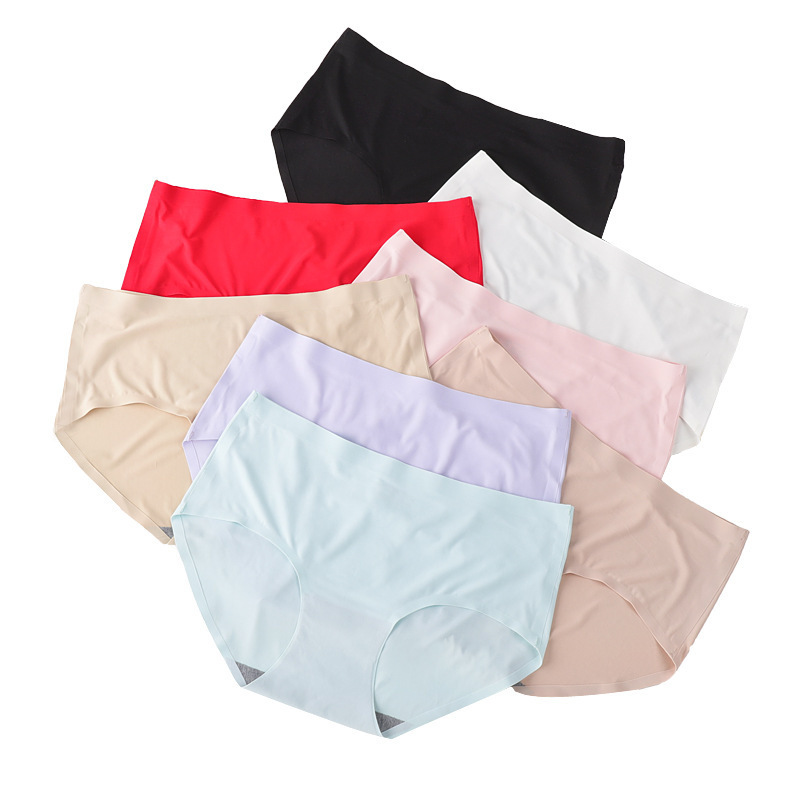 Light board 810 Ice Silk seamless underwear one-piece cotton bottom breathable mid-waist sexy women's briefs manufacturer