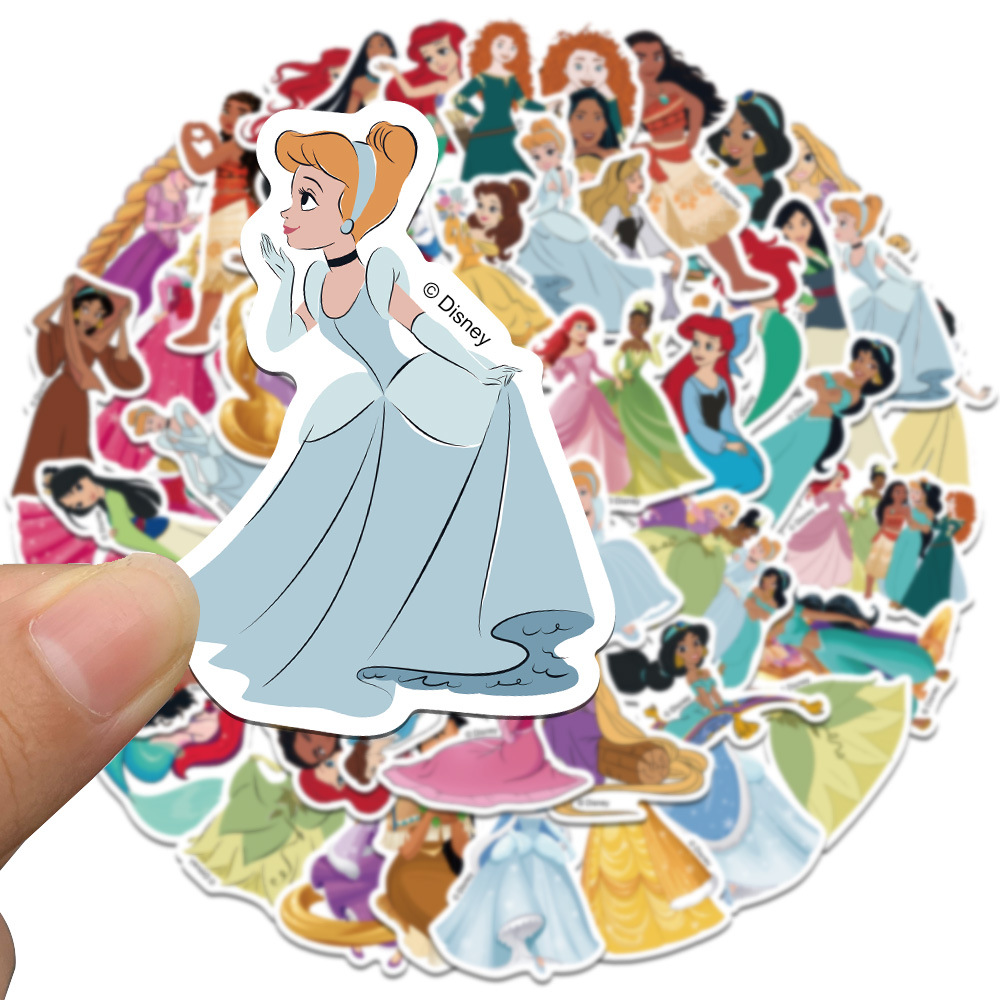 50 cartoon princess collection graffiti stickers personalized decorative guitar luggage DIY waterproof genuine authorization