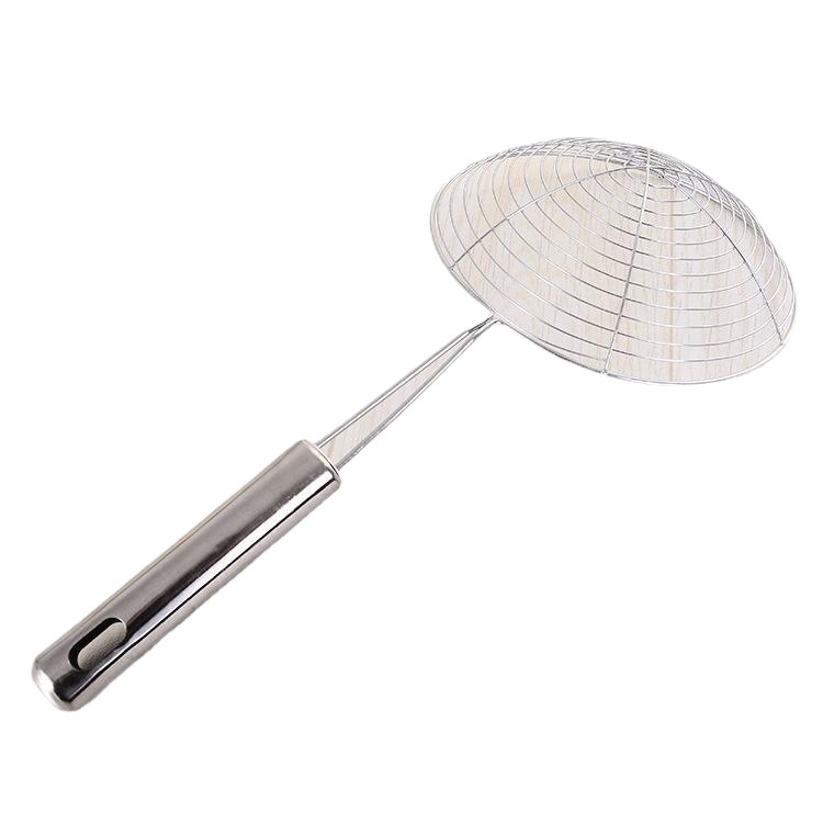 Supply 16cm steel handle stainless steel line oil leakage fishing household kitchen line leakage noodles