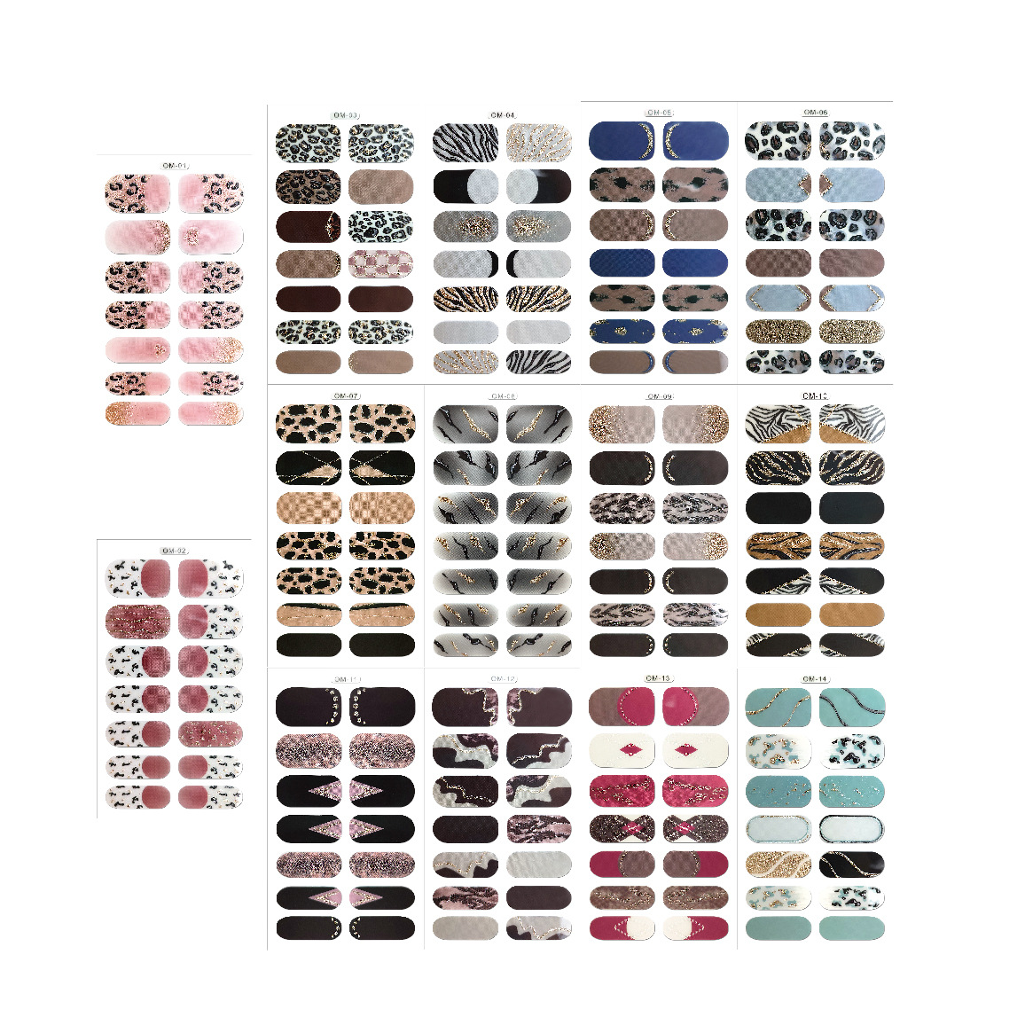 Foreign trade spring new 3D leopard nail art stickers wholesale Europe and the United States INS spotted nail film nail stickers full paste