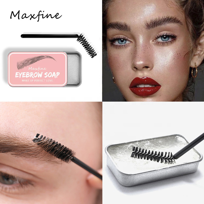 Cross-border MAXFINE eyebrow cream wholesale eyebrow setting soap plastic transparent and refreshing lasting natural explosion dyeing