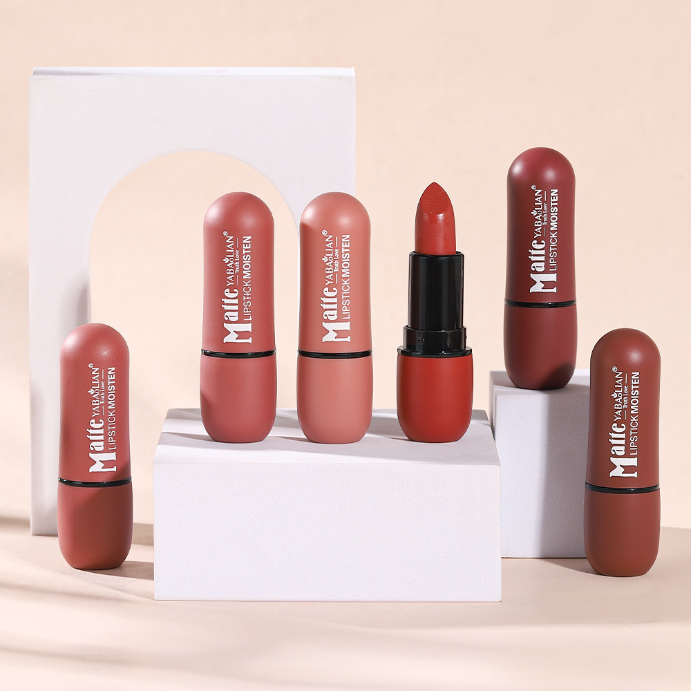 Cross-border makeup matte lipstick non-fading waterproof non-stick Cup European and American Matte Velvet Lip gloss foreign trade hot wholesale