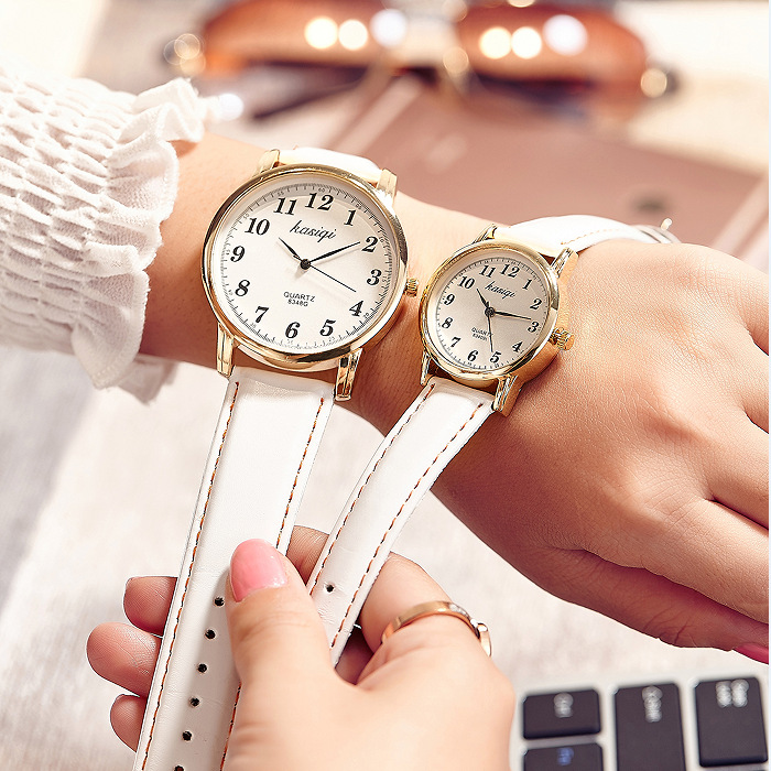 New style Korean style couple watch women's belt genuine goods electronic fashion Men's Watch student quartz watch