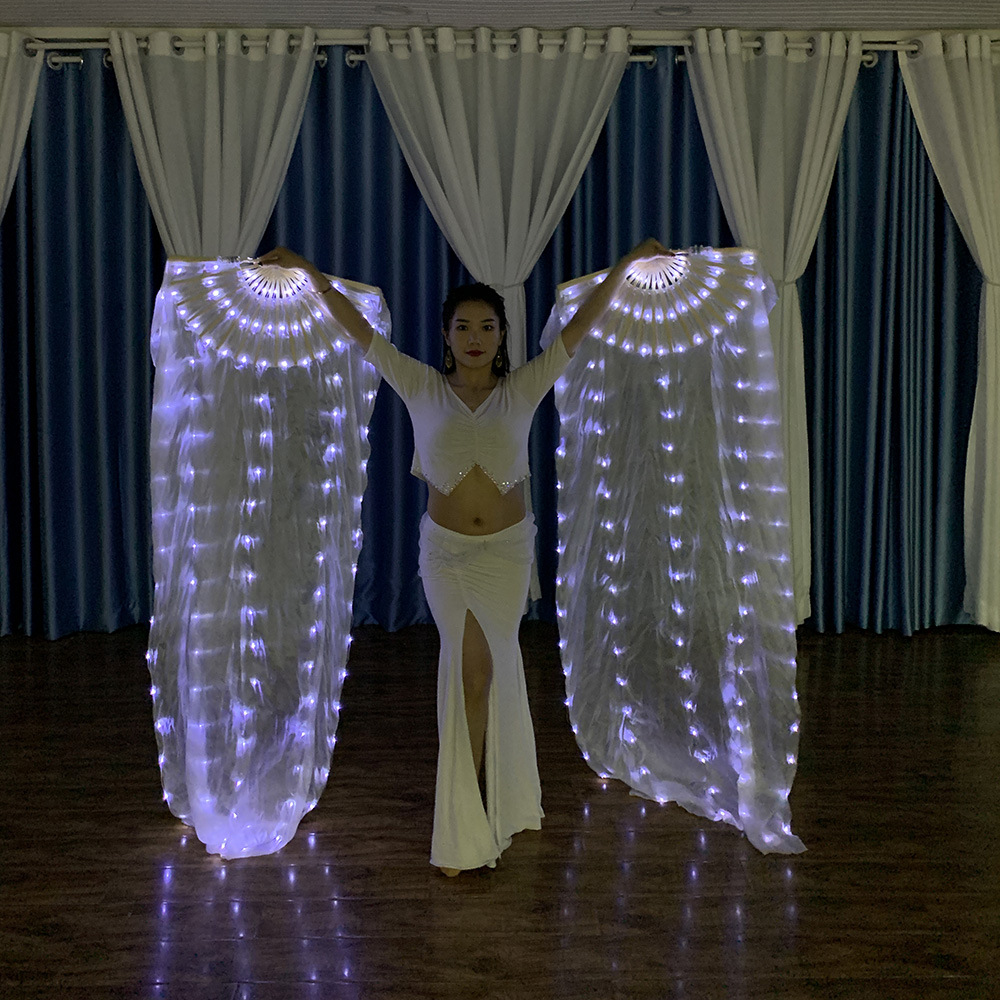 New dance props led luminous fan gradient table performance Oriental dance belly dance bar