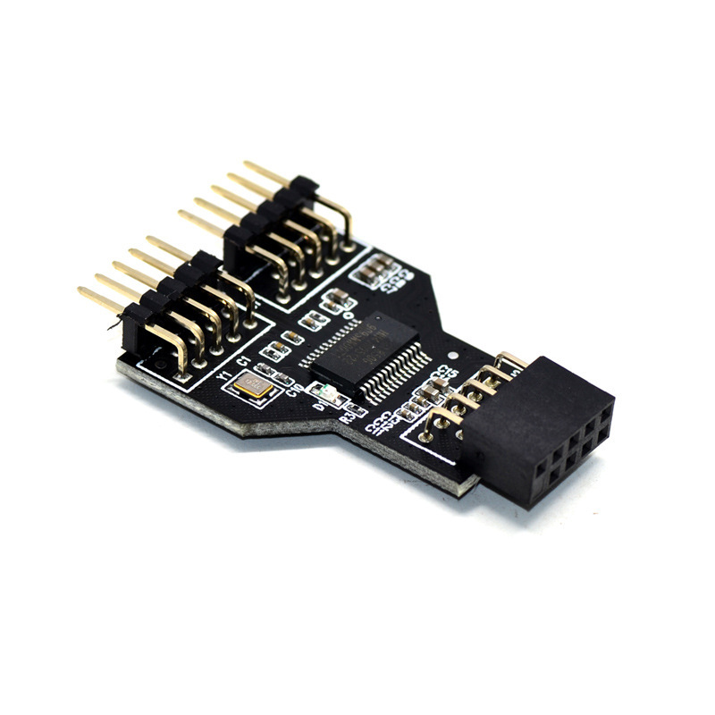 マザーボードusb9pin 19ピン回転ダブル9pinインターフェース9ピン回転ダブル9ピン一分二拡張hubハブ|undefined