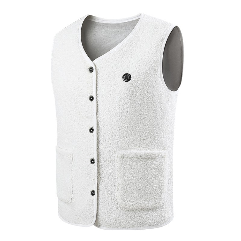 Cross-Border Men's V-neck heating vest cotton vest electric horse clip USB power supply intelligent constant temperature heating cotton coat