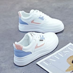 ins Korean style mesh white shoes for women 2023 spring new breathable thick-soled Korean style skate shoes for women student shoes wholesale