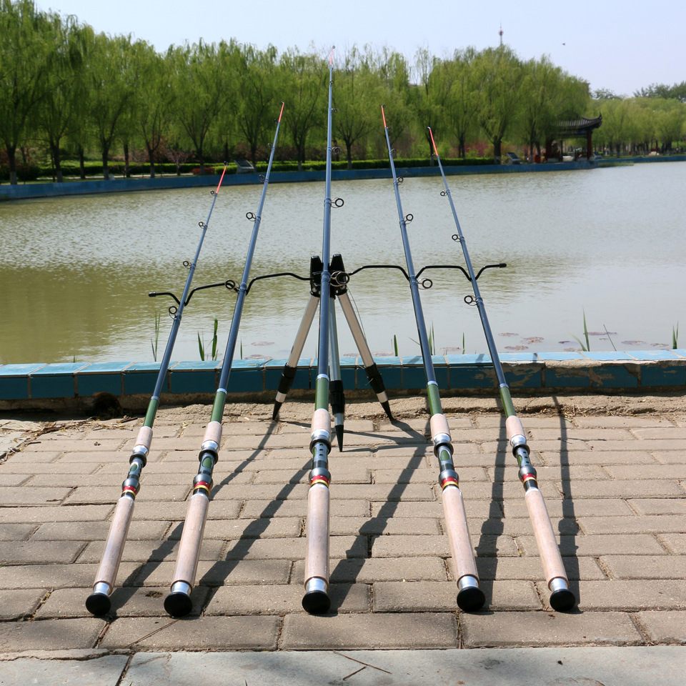 Cross-border a generation of long-cast telescopic Road Asian Rod long wooden handle sea rod rock fishing rod carbon carp perch Rod MH adjustment