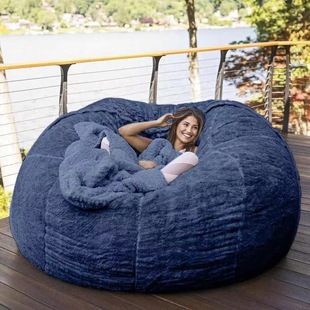 Amazon Lazy Sofa Sponge Bed Bean Bag Double Three-Person Bedroom Plush Bean Rice Fabric Recliner Jacket