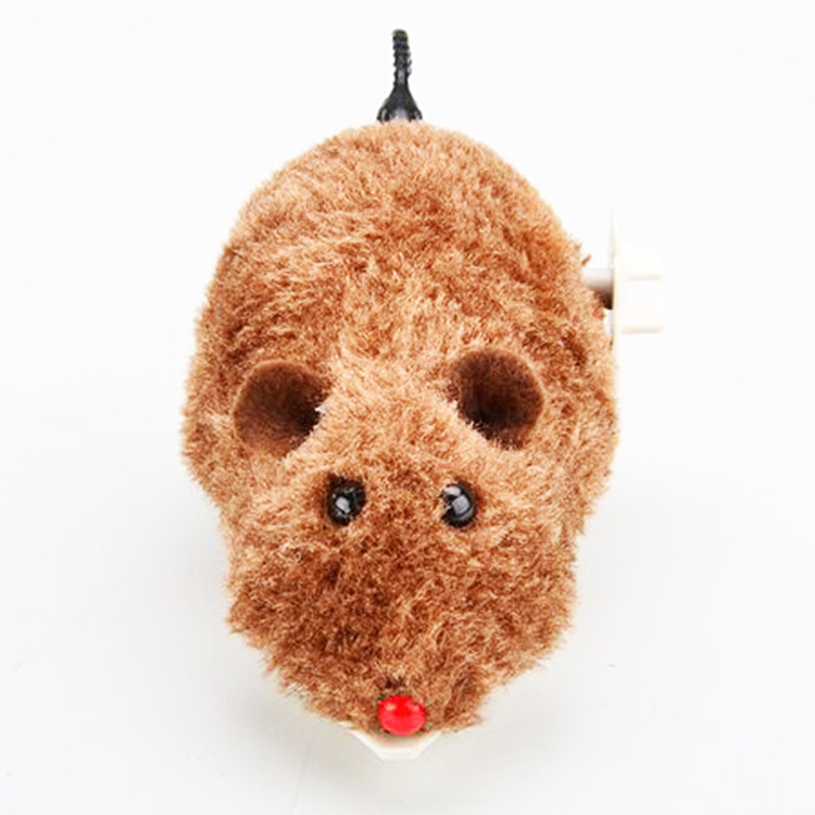 Chain winding plush mouse winding mouse will jump and wag its tail pet dog cat toy wholesale