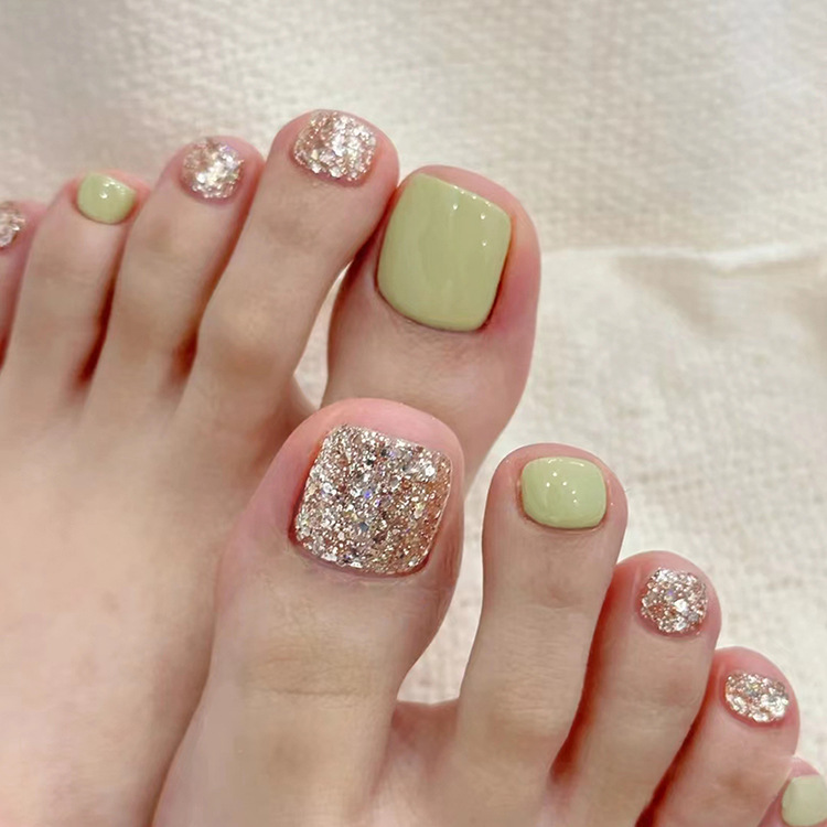 Wearable Foot Nail Finished Products Wholesale European and American Hot Selling Printed Foot Nail Patch Firm Waterproof Foot Wear Armor