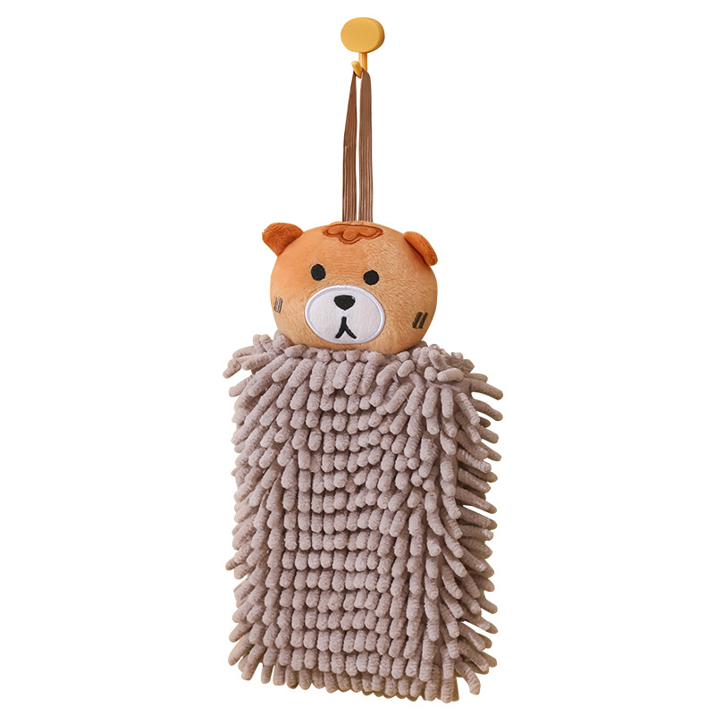 Cute cartoon chenille hand ball kitchen towel hand towel bathroom hanging hand towel absorbent towel thickened