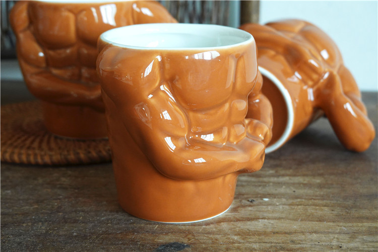 Men's Cup Muscle Cup Ceramic Mug Creative Personality Cup Coffee Cup Ceramic Cup Men's Large Capacity Cup_voghion.com