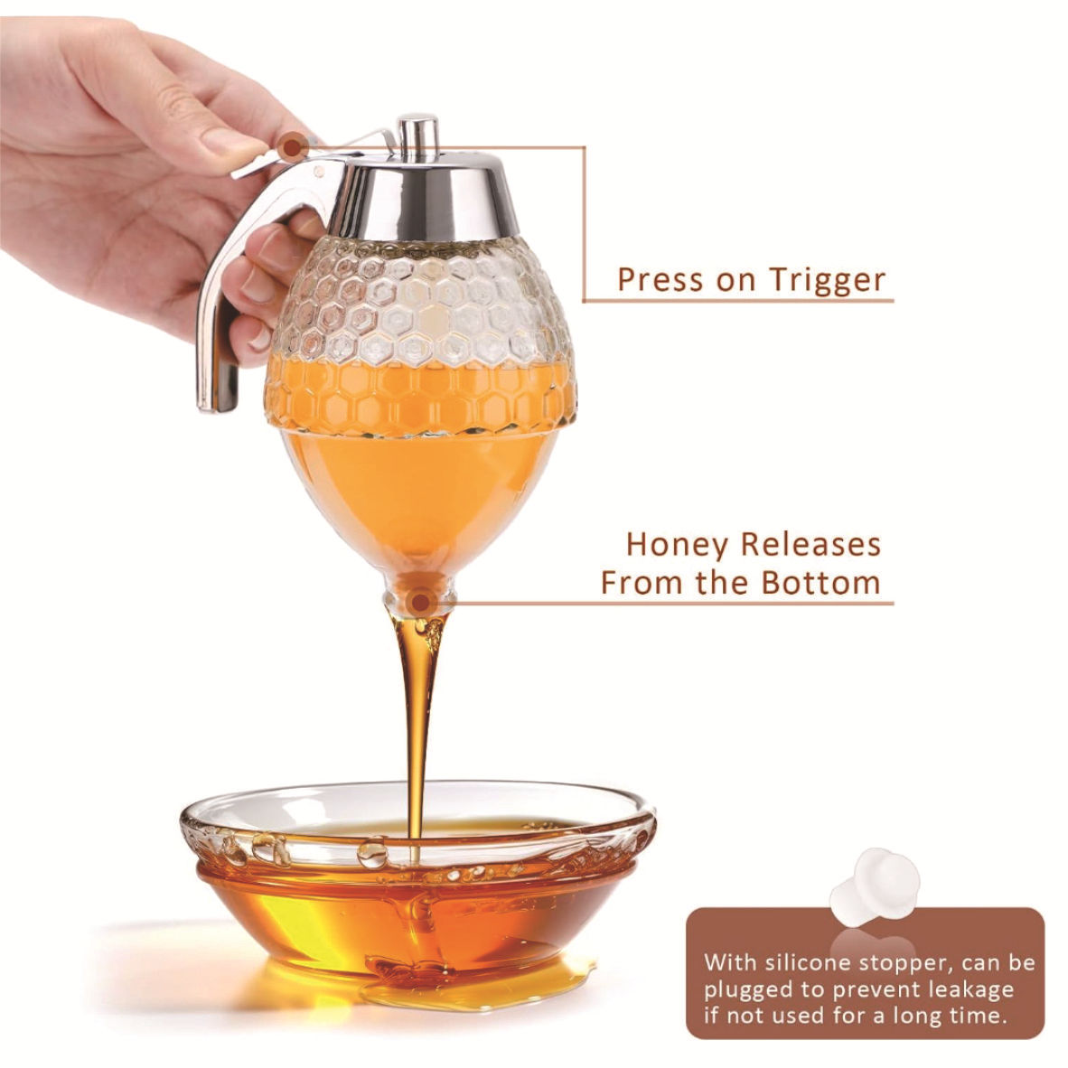 Cross-border New Honey Syrup Dispenser Syrup Squeezer Juice Dispenser Storage Tank Honey Tank TV Product