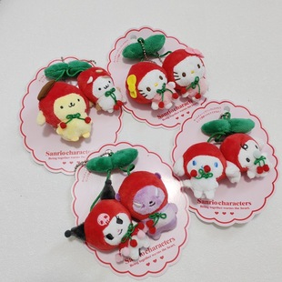 Cute Kuromi Melody Gui Dog Cherry Plush Doll Pendant Brooch