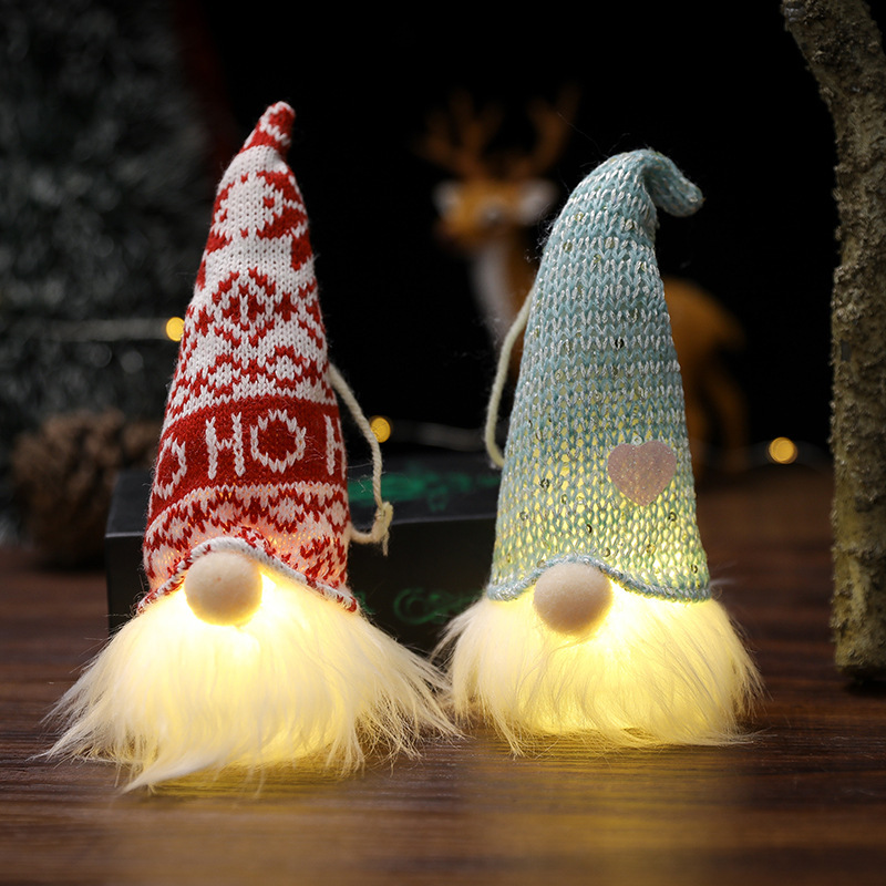 クリスマス森人発光ペンダントクリスマスツリー発光ペンダントクリスマス布芸無顔人形人形ペンダント|undefined