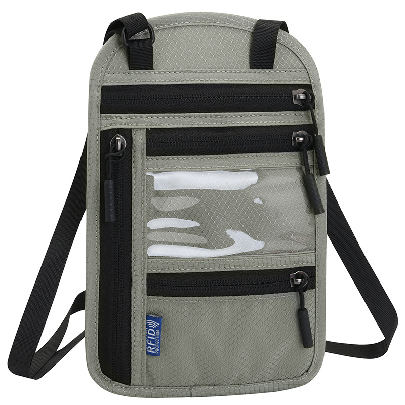 Travel abroad multi-functional identification bag RFID neck passport bag passport holder certificate protection cover factory direct sales