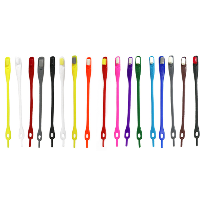 Factory direct spot bulk square silicone lazy shoelaces for adults and children universal free elastic silicone shoelaces