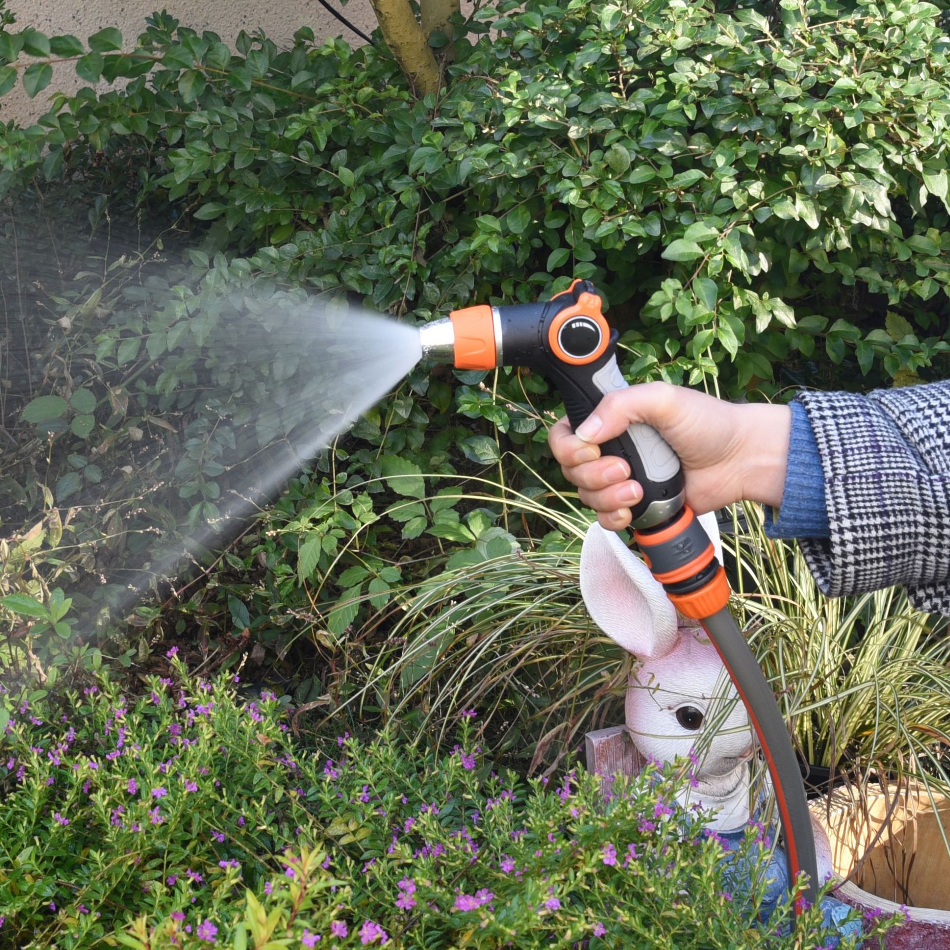 Multifunctional metal thumb water spray gun garden watering gardening watering Amazon cross-border home car wash shower