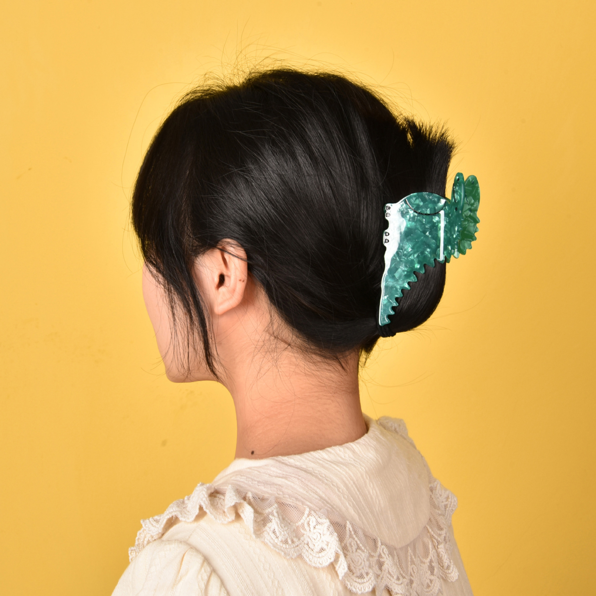 Accessori per capelli YHJ 2024 Nuovo fermaglio per capelli a forma di dinosauro con animali dei cartoni animati, in acetato, con arricciatura posteriore, con squalo_voghion.com