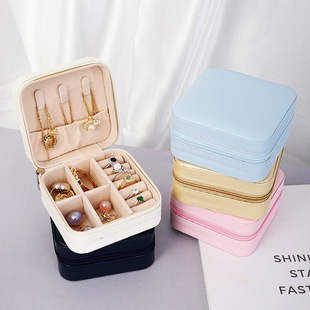 2024 new 4 grid silver DIY necklace box wholesale flip head rope rubber band packaging earring box storage box