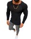 2021 autumn and winter Europe and the United States foreign trade Men's new slim long sleeve round neck solid color sweater men's sweater