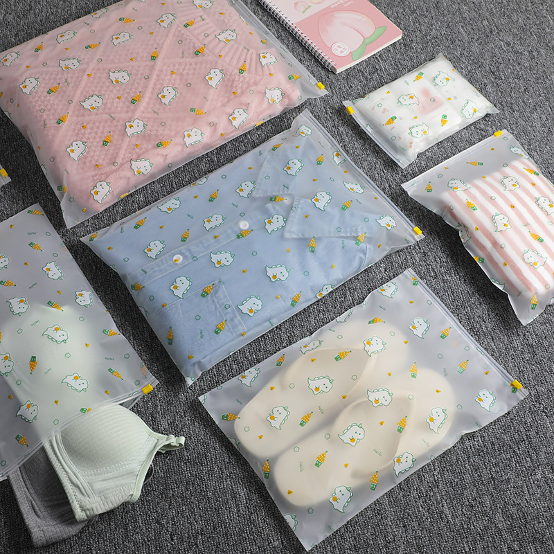 Clothing zipper bag clothes packaging bag PE plastic sealed bag waterproof moisture-proof bag cartoon toddler sorting bag