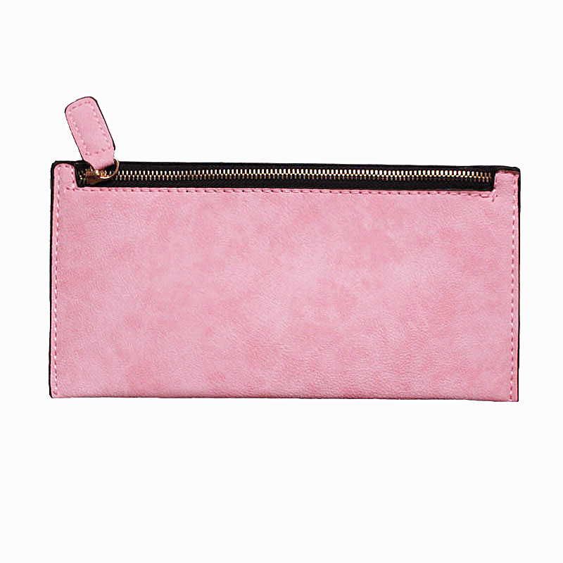 New Fashion European and American Simple Frosted Long Wallet Women's Thin Zipper Wallet Clutch Student Wallet Card Bag
