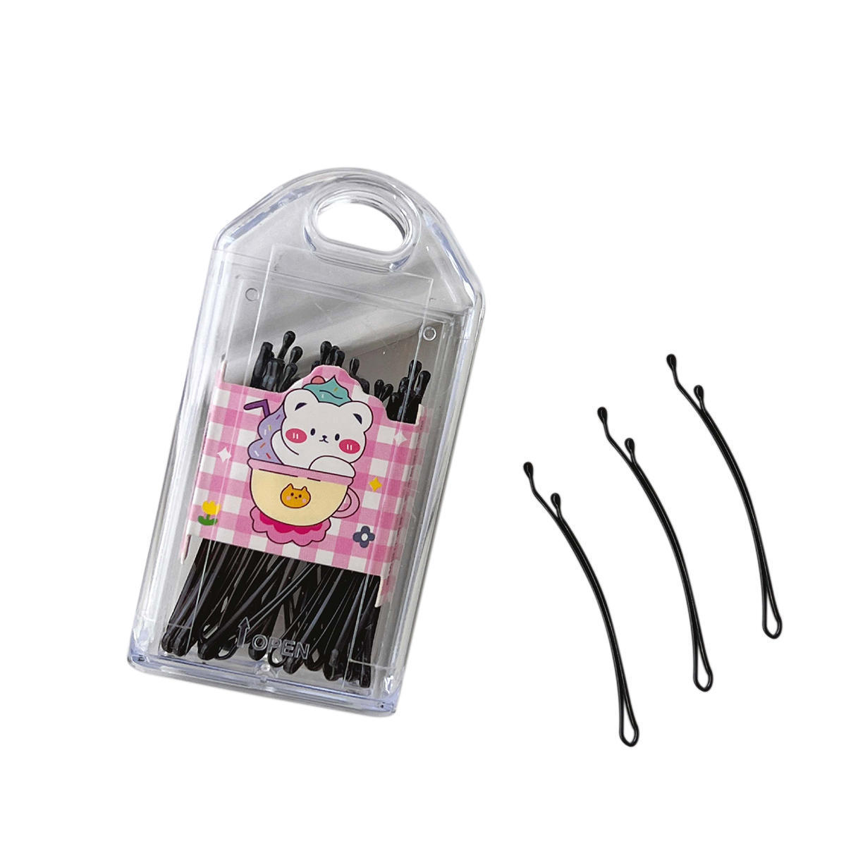 Black Straight Clip Bangs Clip Side Clip Small Clip Hair Clip Women's Fixed Hair Clip Broken Hair Clip Steel Hair Clip Hair Clip Headwear