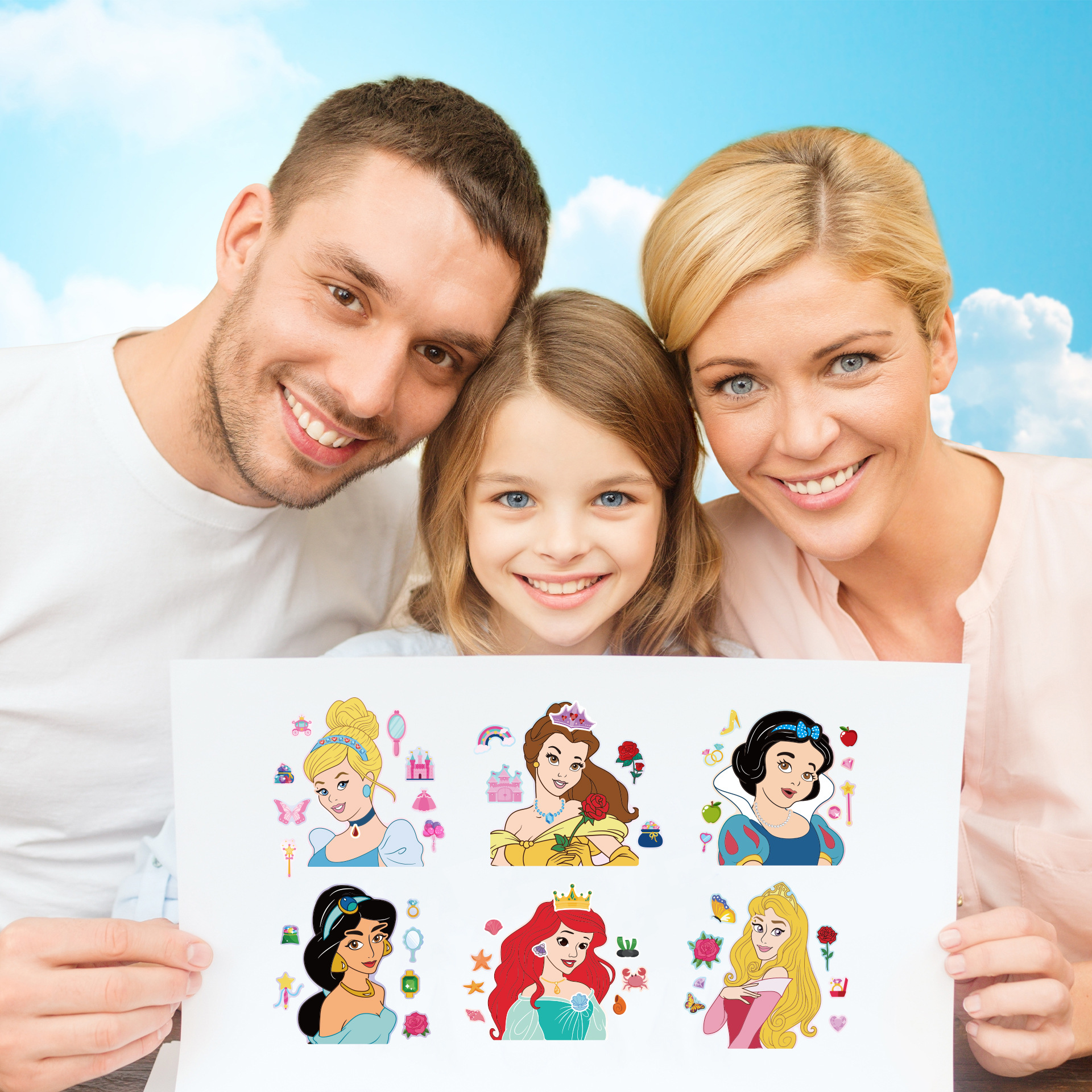 CM2211010 Classic European and American Cartoon Princess Children's Cartoon Stickers Baby Girl Kindergarten Award Stickers Princess