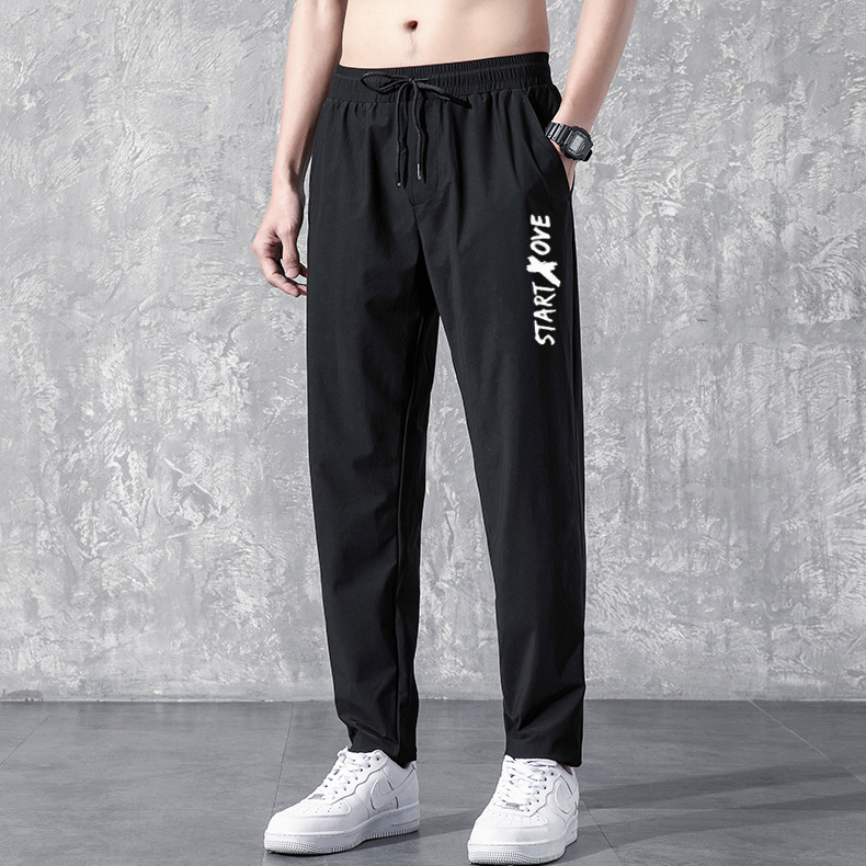 Shirt Less Clothing Straight Pants Men's Summer Thin Foreign Trade New Korean Loose Large Size Sports Casual Pants