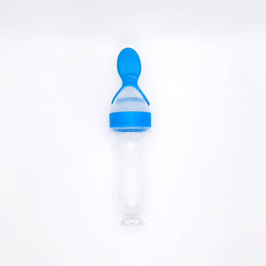 Factory Direct Baby Food Bottle Rice Pudding Squeezer Spoon Infant Feeding Spoon Suction Cup Rice Pudding Feeding Milk Bottle