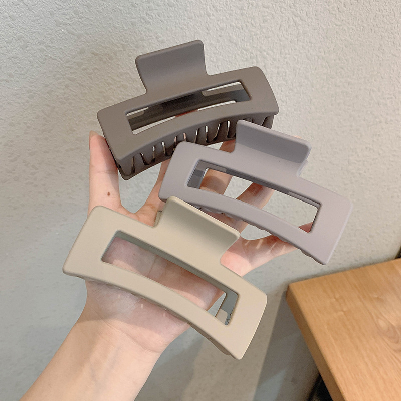 Korean ins Hair Grab Square Clip Headwear Hairclip Back Head Simple Elegant Large Grab Clip Bath Shark Clip