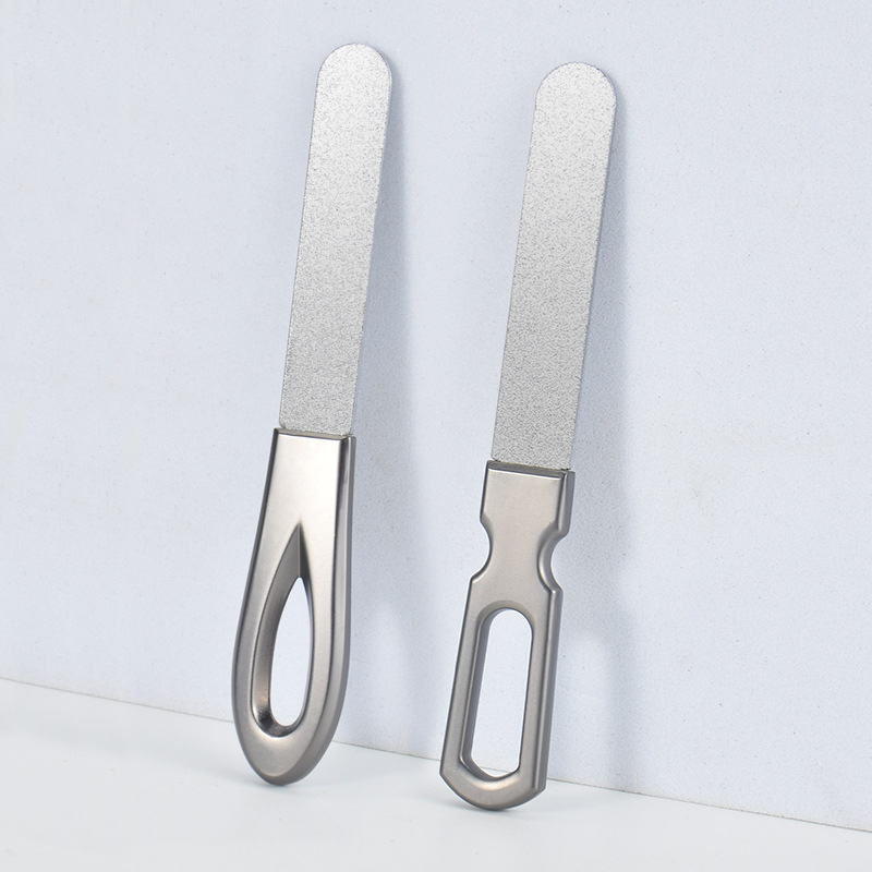 New zinc alloy nail file double-sided stainless steel sand-plated nail grinder nail tool nail polish polishing file
