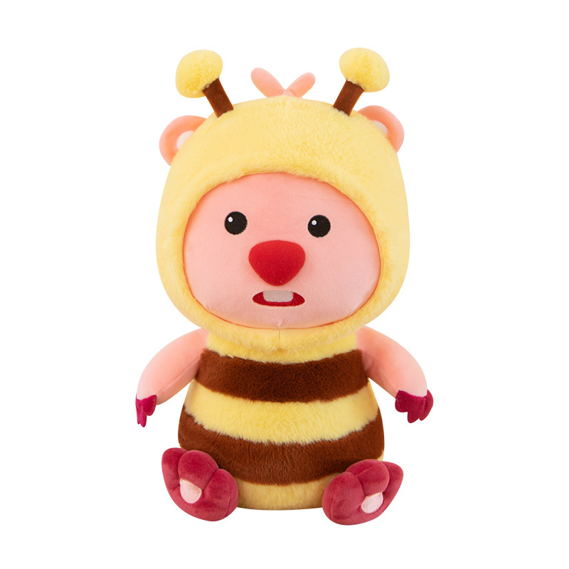 Popular online popular crossdressing cute beaver plush toy doll transformation Beaver Ruby doll loppy pillow