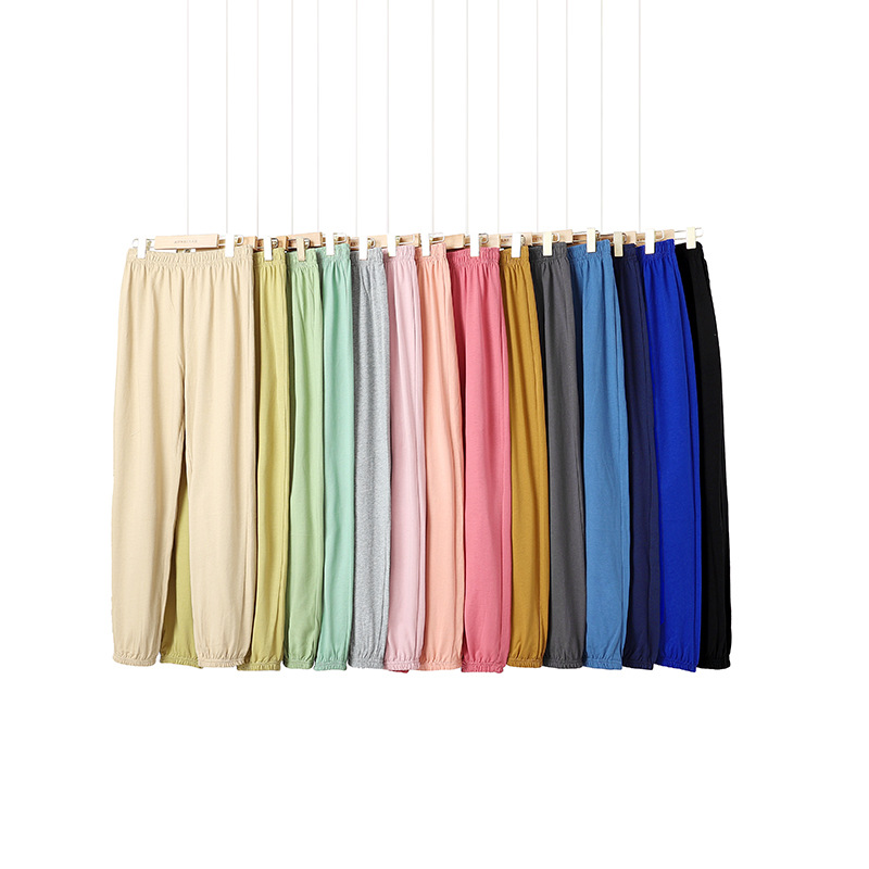 Summer Korean children's pants thin children's mosquito pants girls knitted cotton sports pants boys pants wholesale