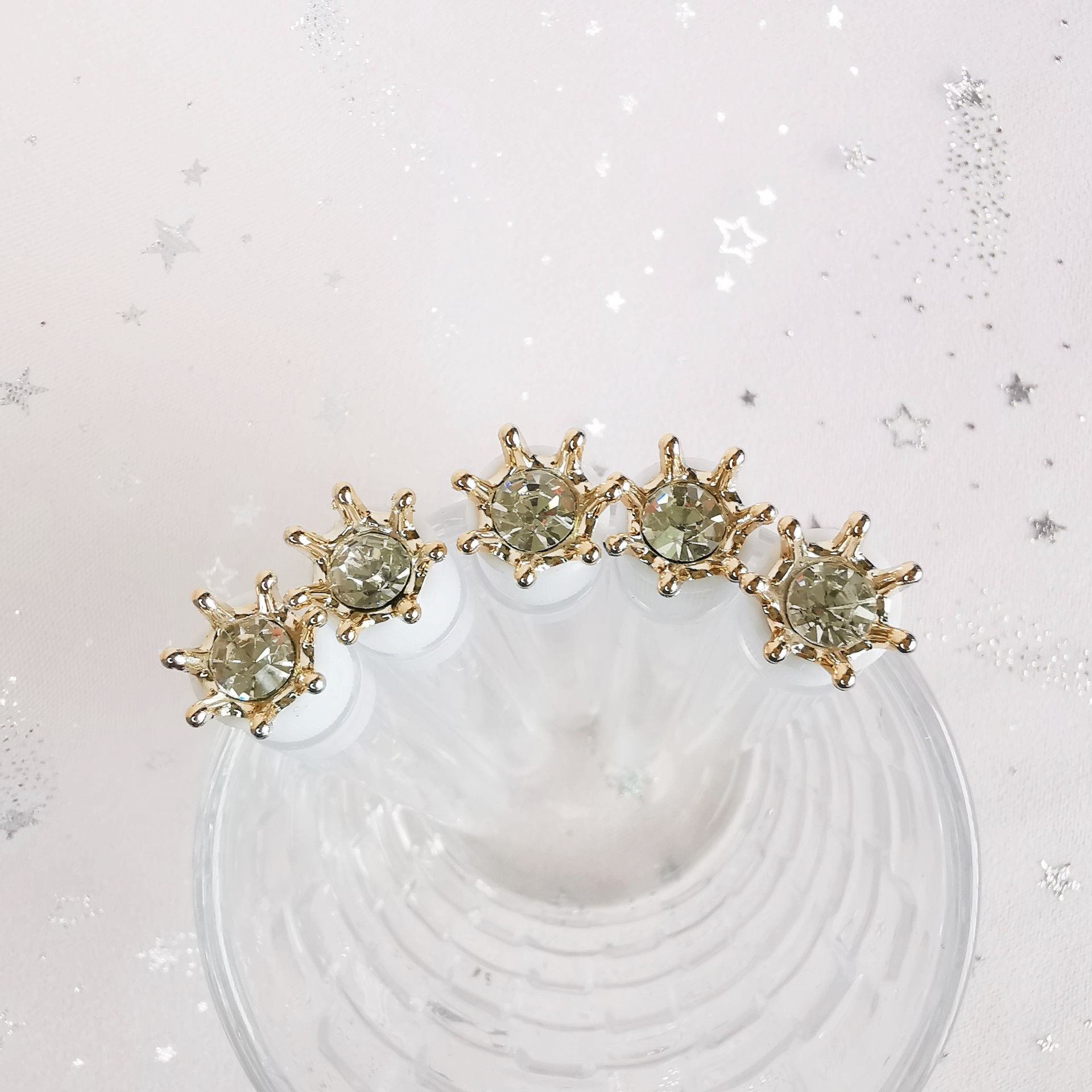 New Foreign Trade Crown Diamond Crown Pearl Crystal Rod Test Tube Eyelash Brush Spiral Grafting Eyelash Brush