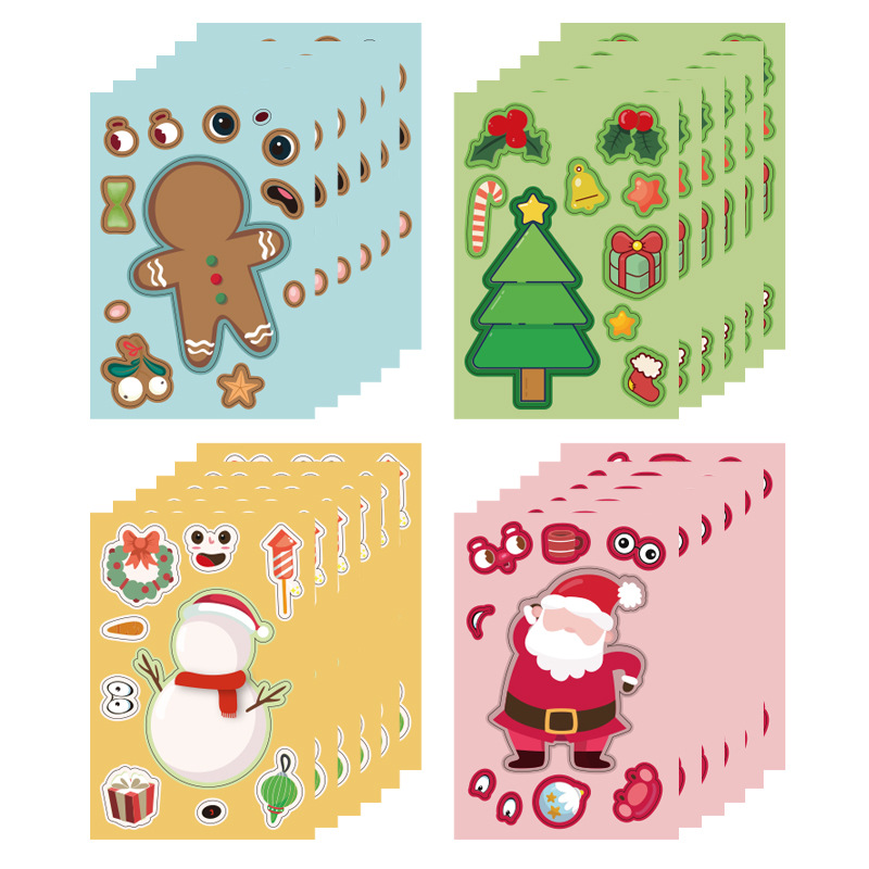 Christmas snowman sticker children's diary greeting card sticker sticker label gift box packaging bag sticker