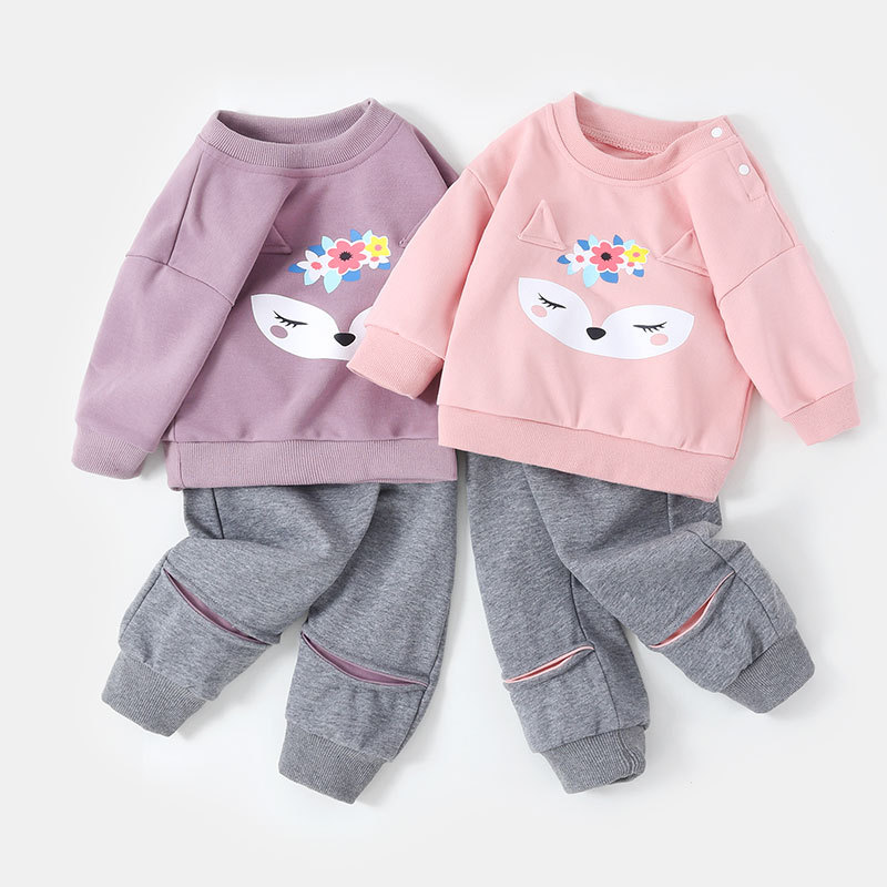 嬰兒寶寶套裝秋冬女兒童衣服外穿幼兒網紅1歲春秋小女童洋氣兩件